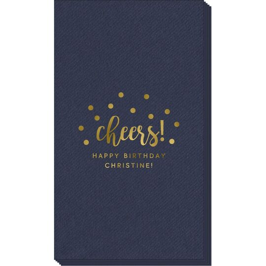 Confetti Dots Cheers Linen Like Guest Towels